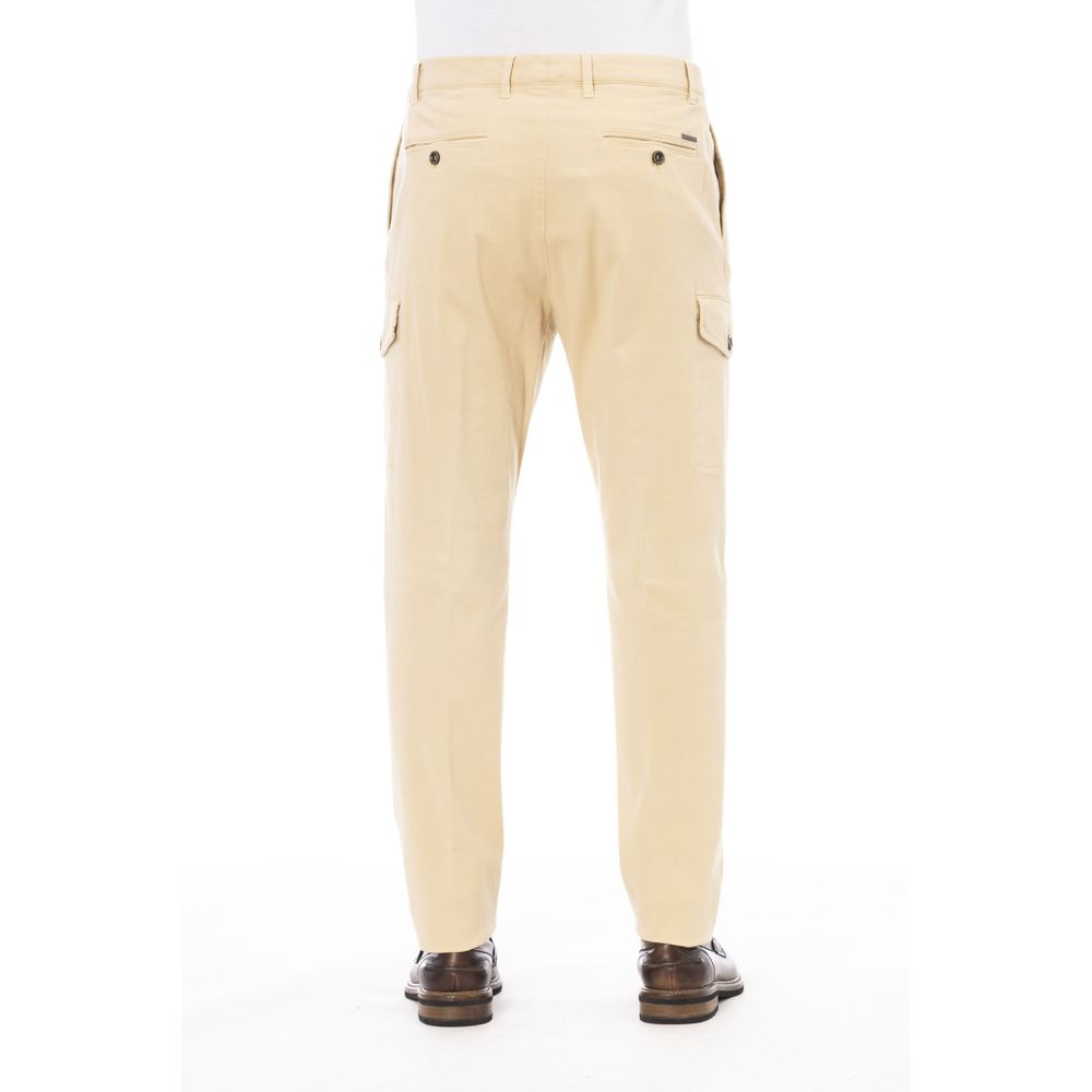 Peserico Beige Cotton Men's Pant | Regal Royce