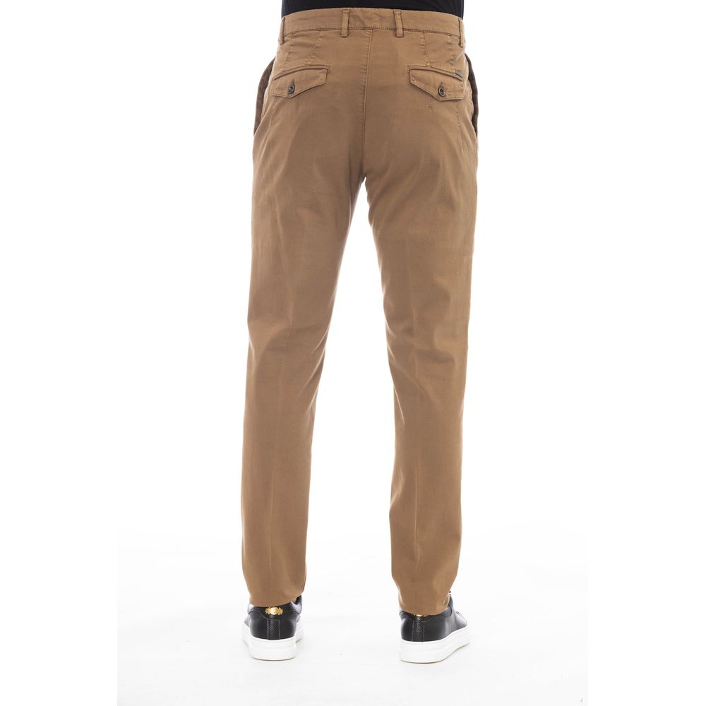 Peserico Beige Cotton Mens Pant | Regal Royce