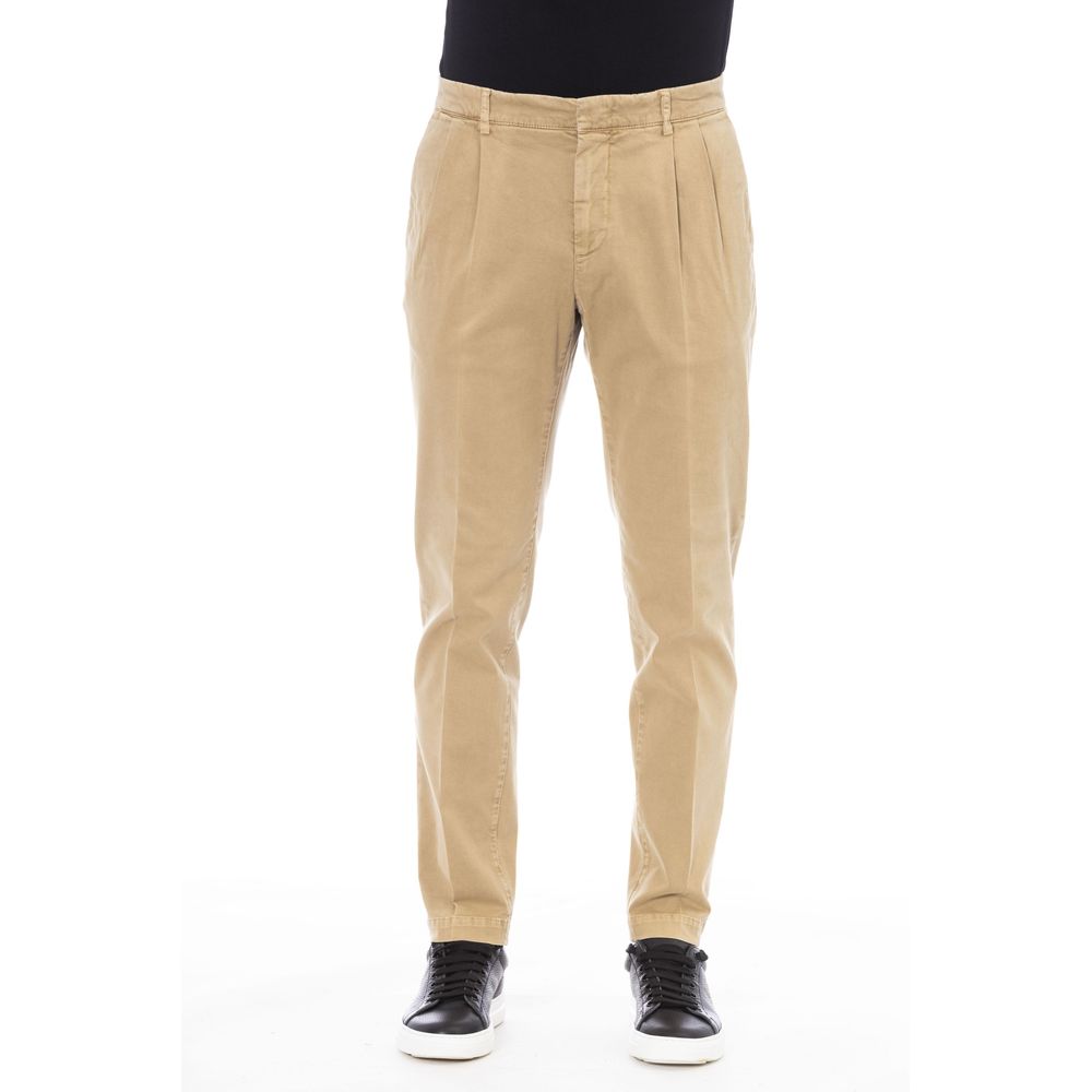 Peserico Beige Cotton Men's Pant | Regal Royce