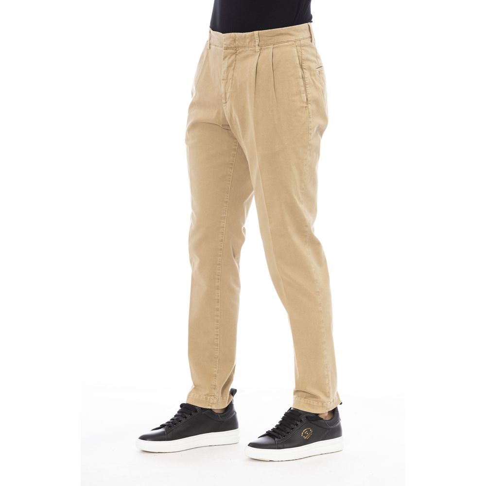 Peserico Beige Cotton Men's Pant | Regal Royce