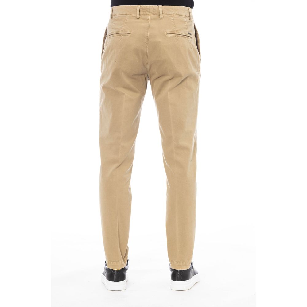 Peserico Beige Cotton Men's Pant | Regal Royce