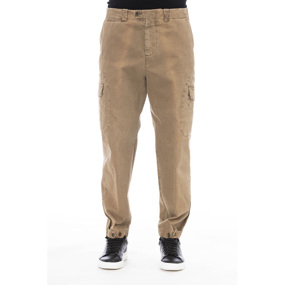 Peserico Brown Cotton Men Pant | Regal Royce