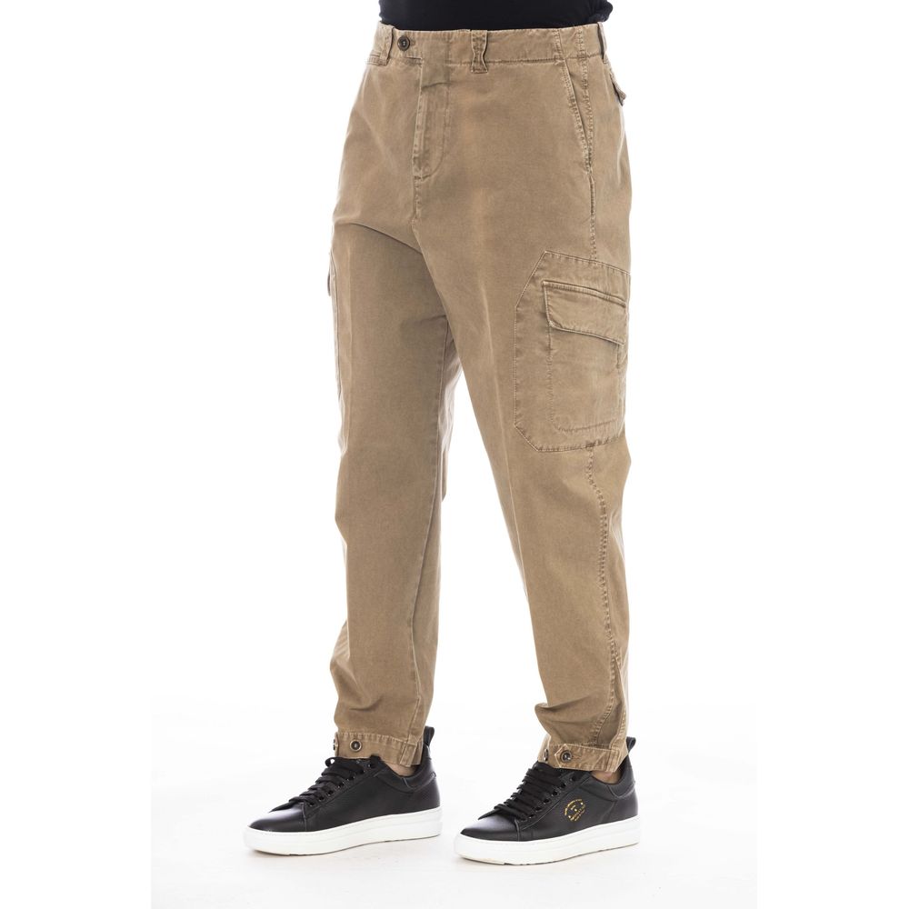 Peserico Brown Cotton Men Pant | Regal Royce