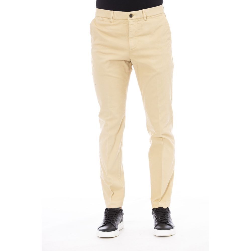 Peserico Beige Cotton Men's Pant | Regal Royce