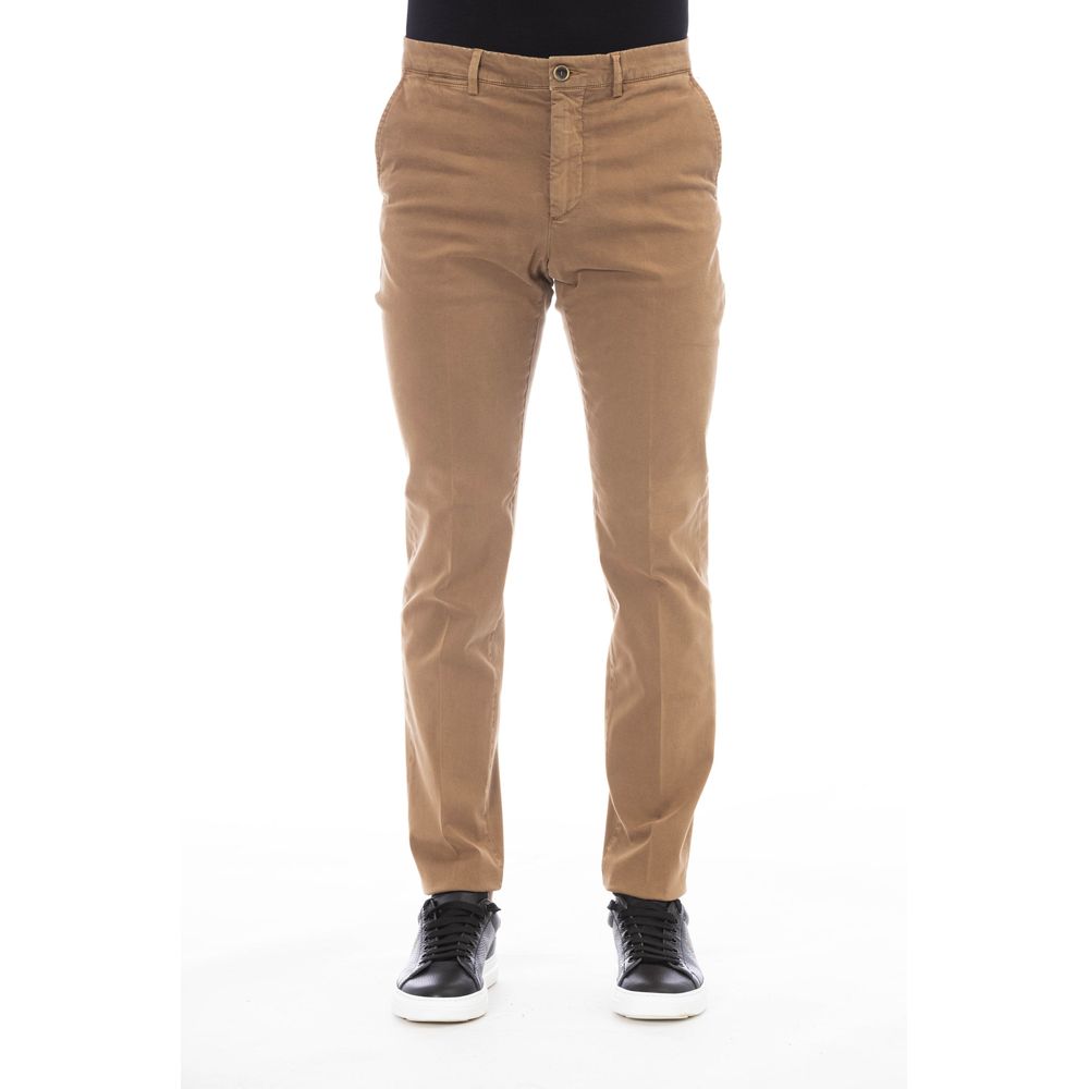 Peserico Beige Cotton Men Pants | Regal Royce
