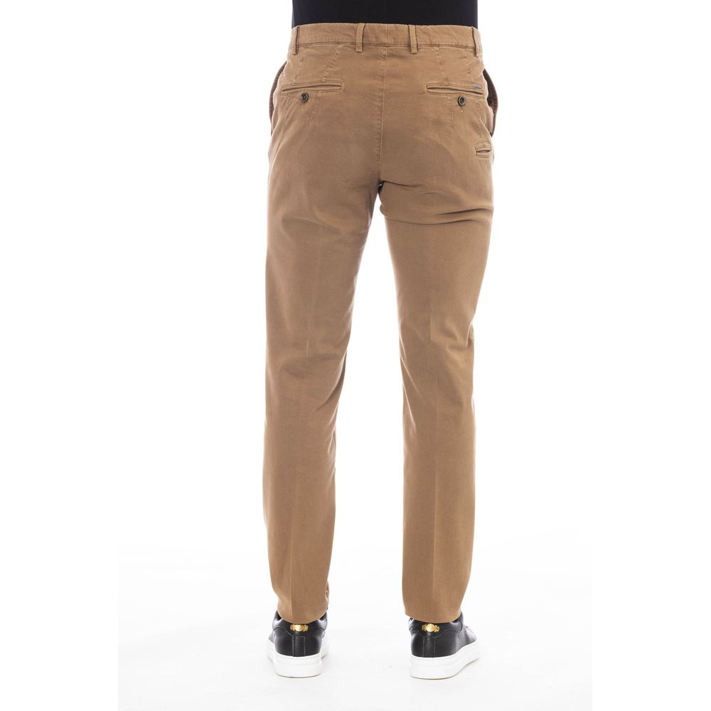 Peserico Beige Cotton Men Pants | Regal Royce