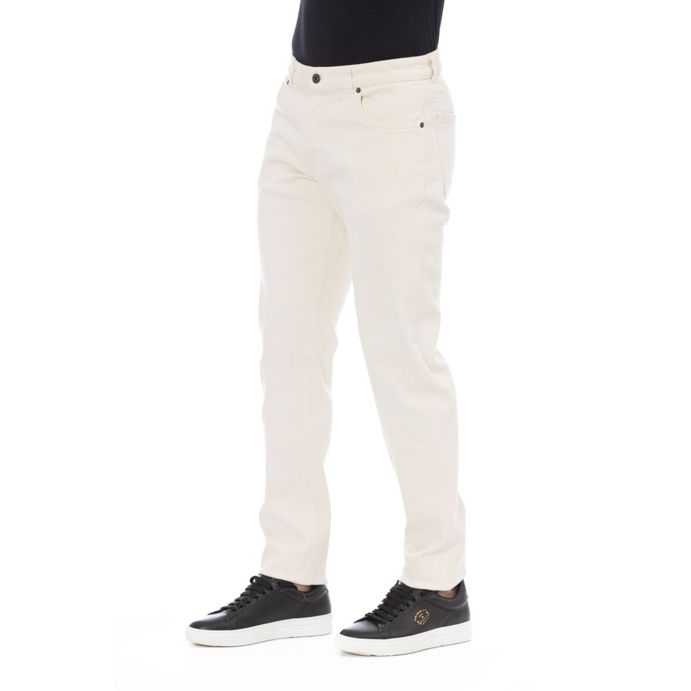 Peserico Bianco Cotton Men Pant | Regal Royce