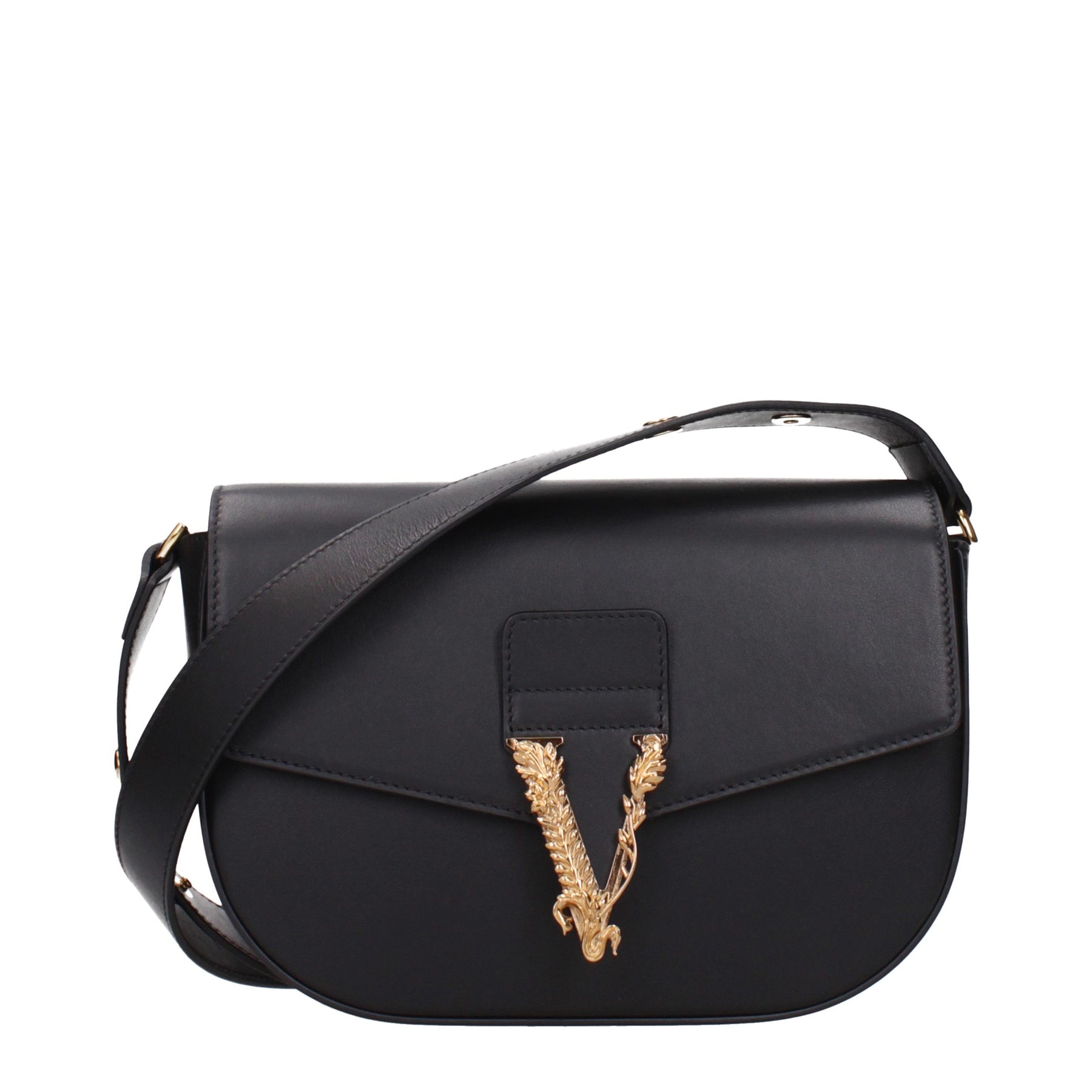 Versace Black Leather Crossbody Bag | Regal Royce