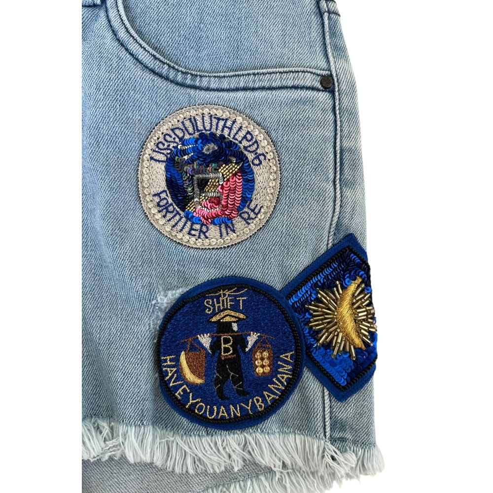 Mr&Mrs Italy Blue Cotton Women's Short | Regal Royce
