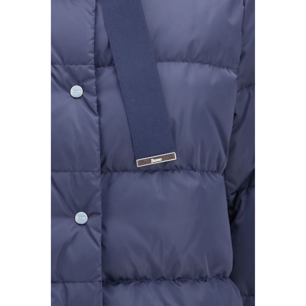 Herno Blue Polyester Full-Length Jacket | Regal Royce