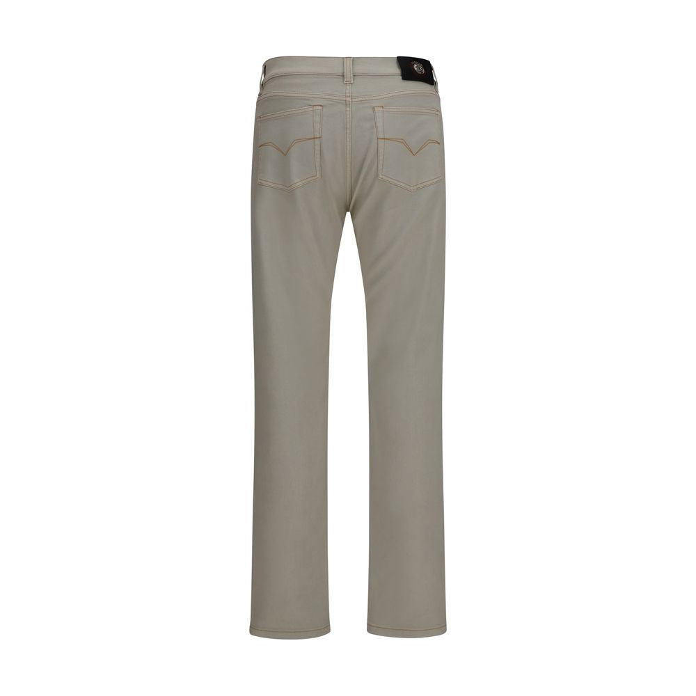 Versace Beige Cotton Tapered Jeans | Regal Royce