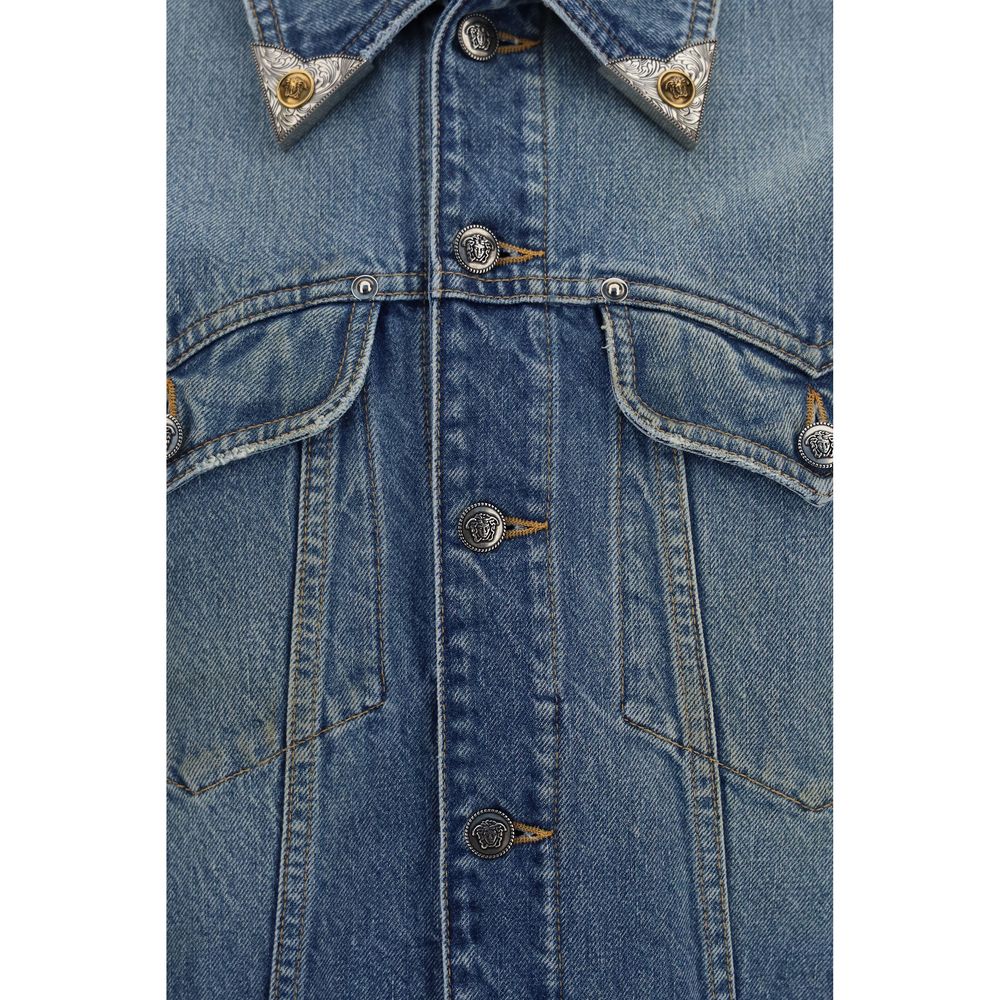 Versace Blue Cotton Denim Jacket | Regal Royce