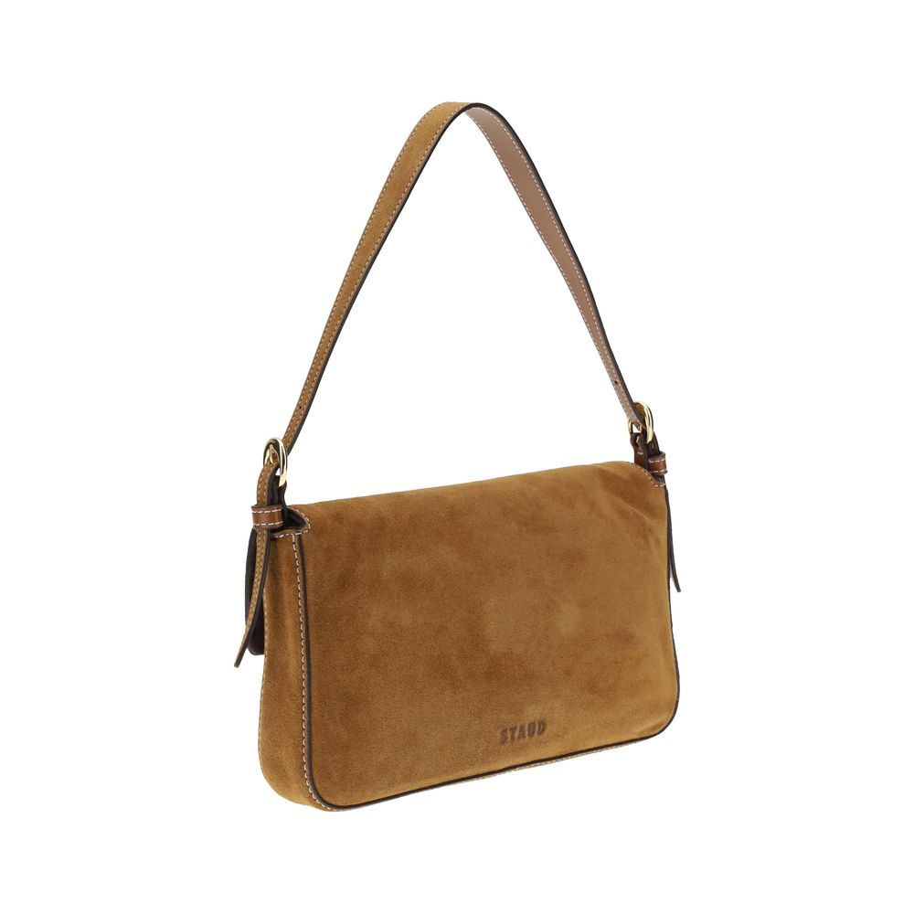 Staud Brown Calf Leather Bos Taurus Shoulder Bag | Regal Royce