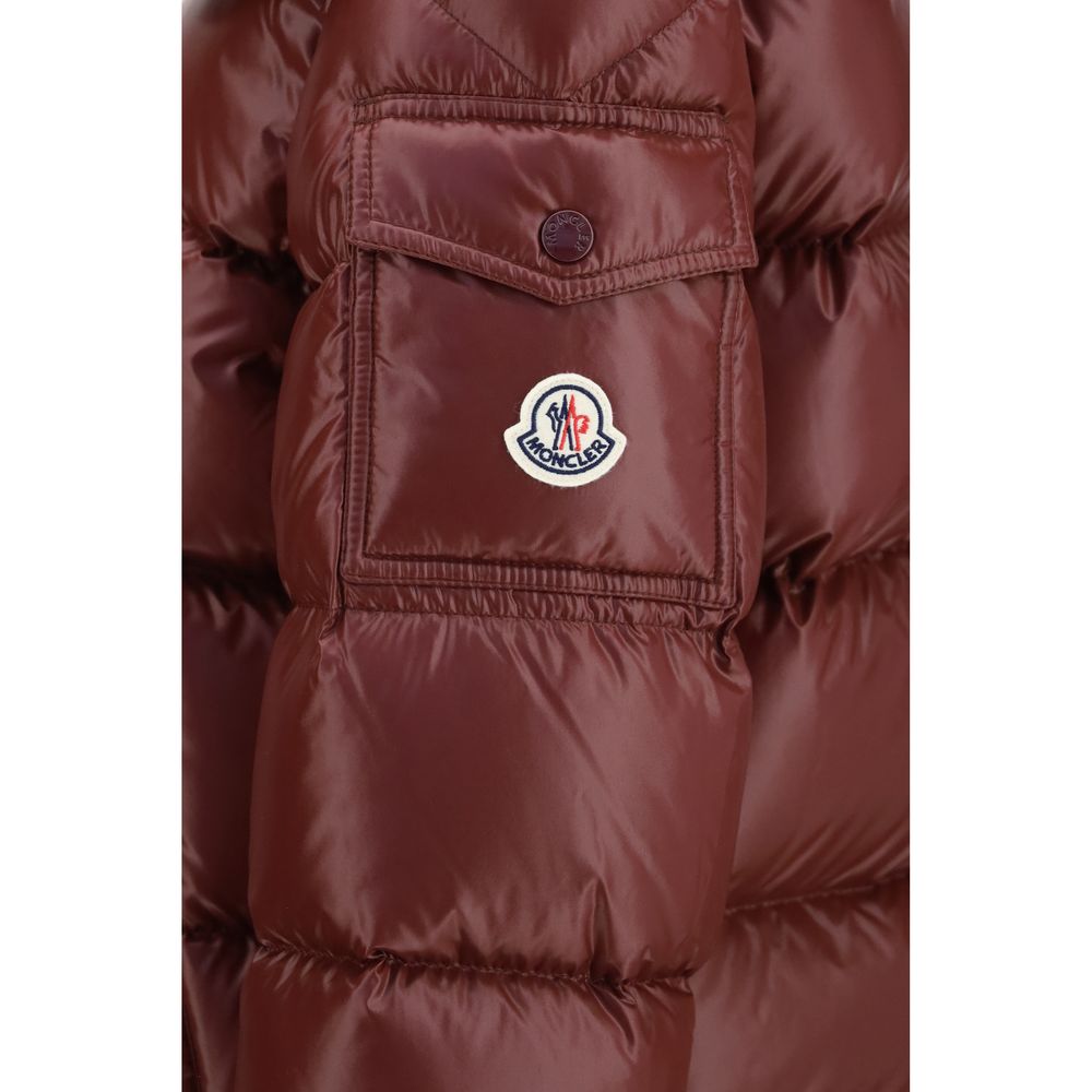 Moncler Bordeaux Goose Down Full-Length Jacket | Regal Royce