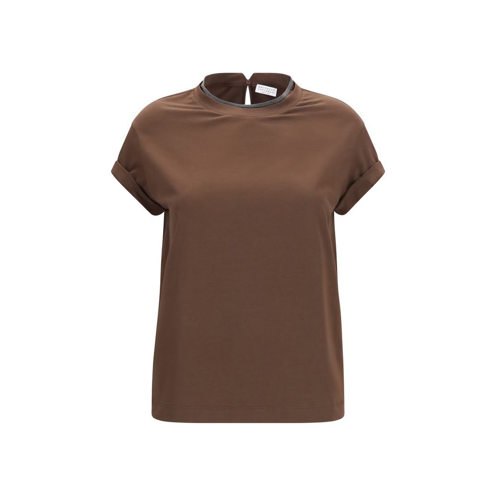 Brunello Cucinelli Brown Elastane T-Shirt | Regal Royce