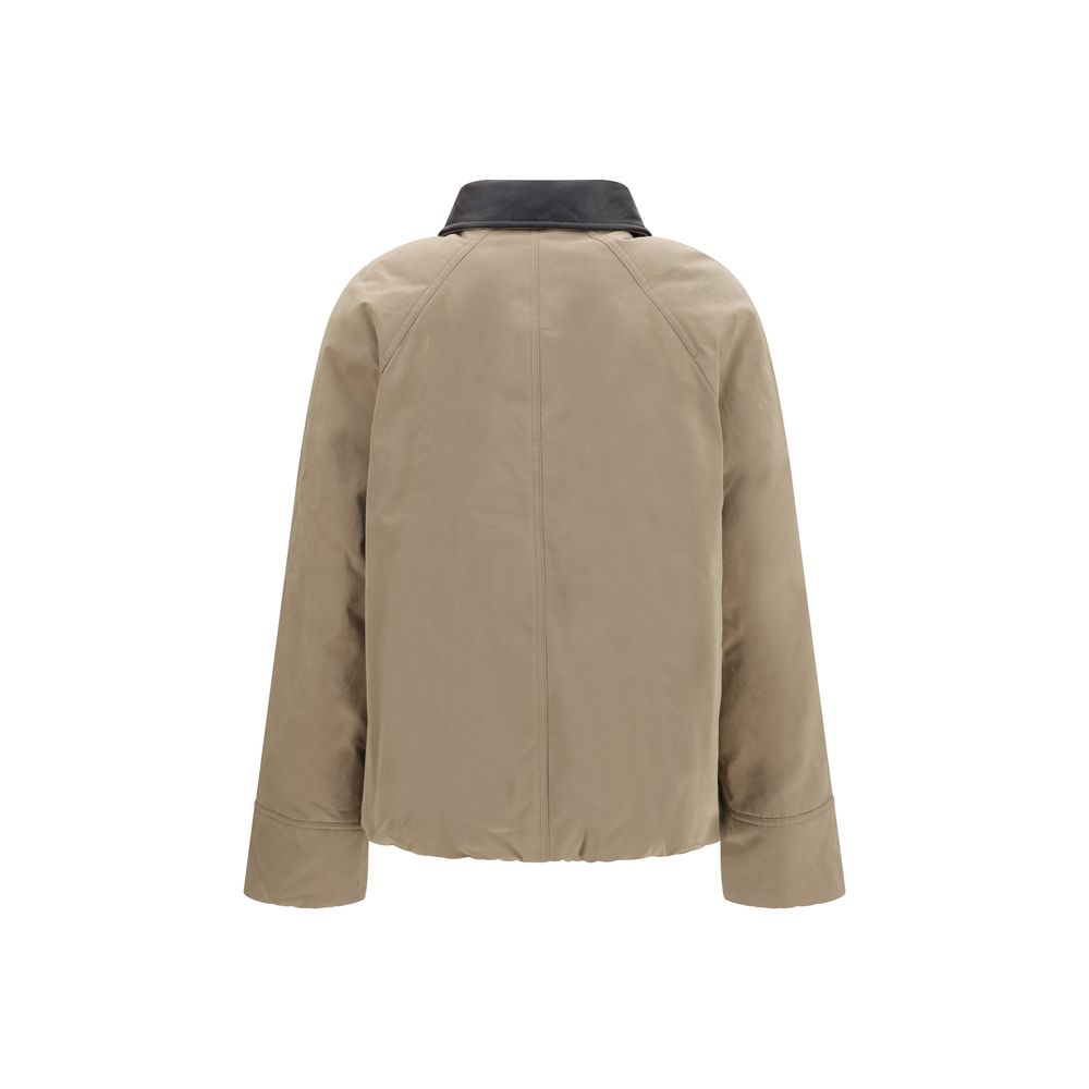 Brunello Cucinelli Beige Cotton Leather Jacket | Regal Royce