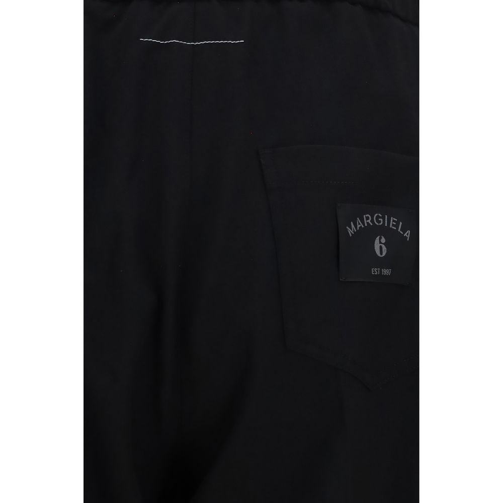 MM6 Black Polyester Casual Pants | Regal Royce