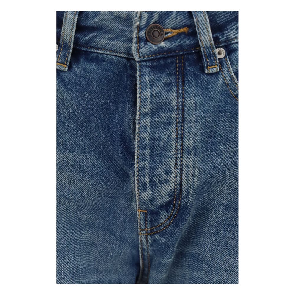 Balenciaga Blue Cotton Straight-Leg Jeans | Regal Royce