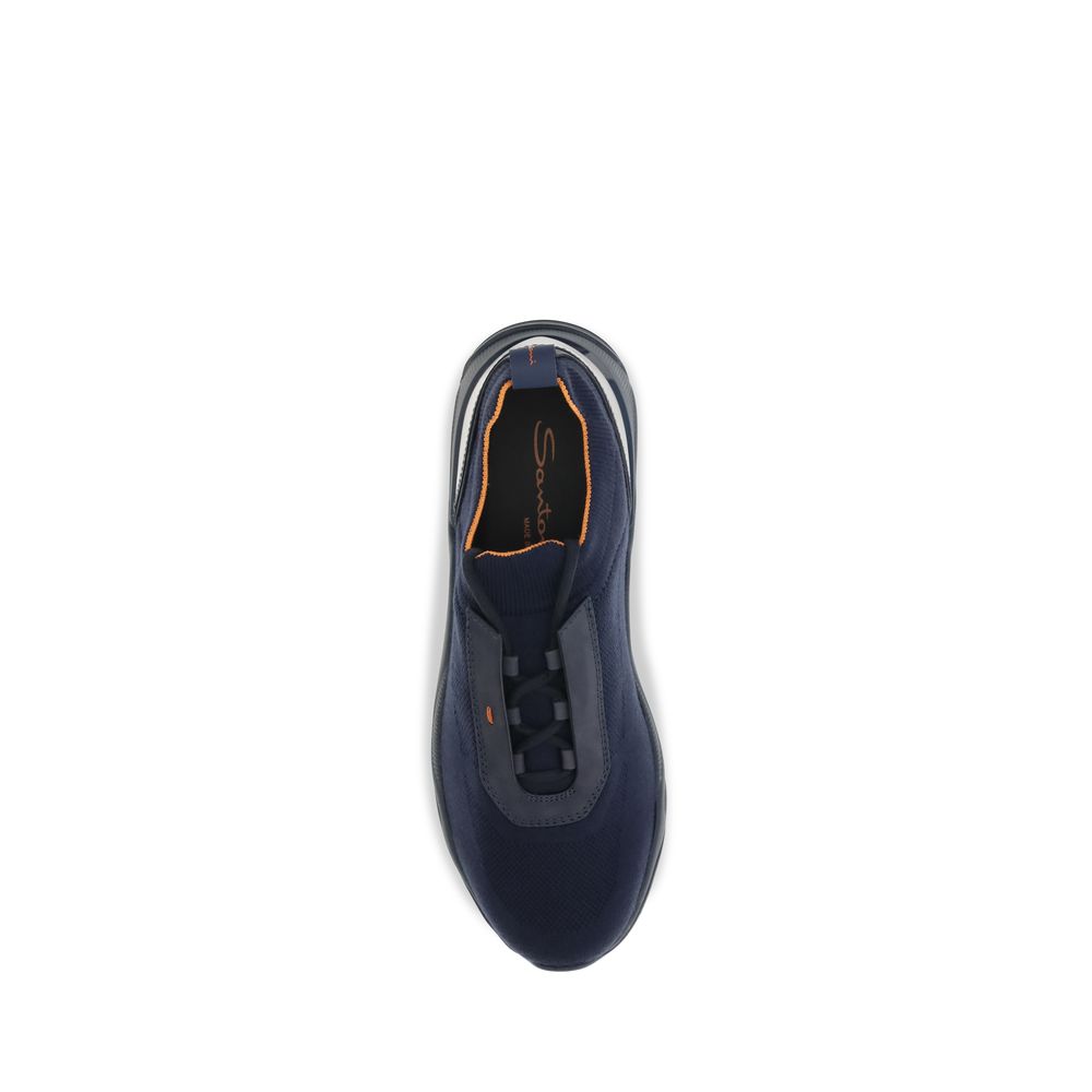 Santoni Blue Fabric Athletic Sneakers | Regal Royce