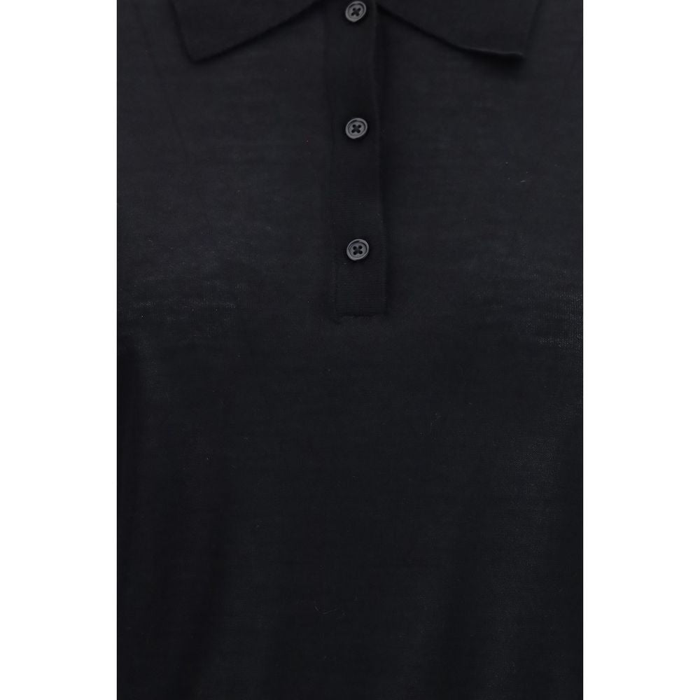Loulou De Saison Black Cashmere Polo Shirt | Regal Royce