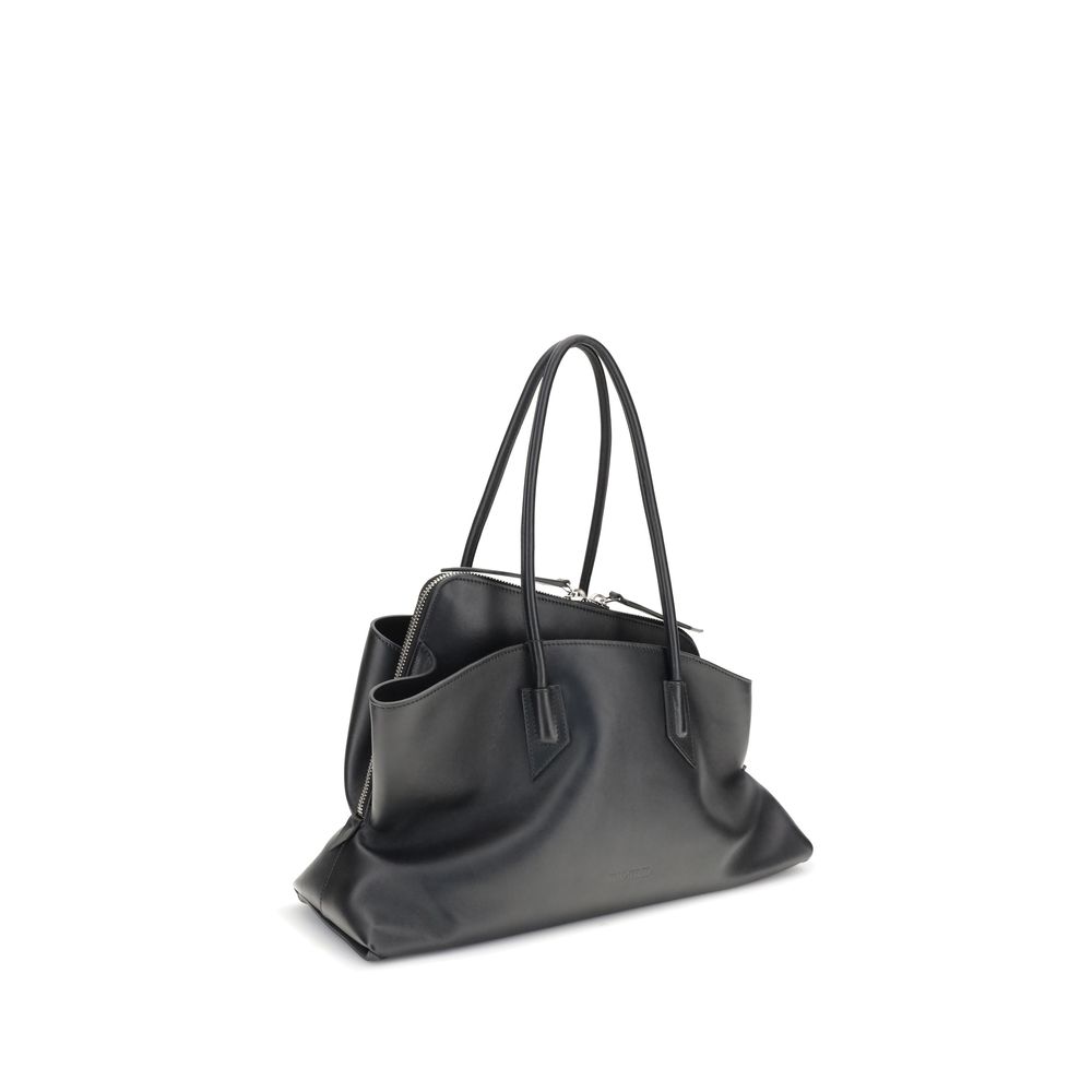 The Attico Black Calf Leather Bos Taurus Shoulder Bag | Regal Royce