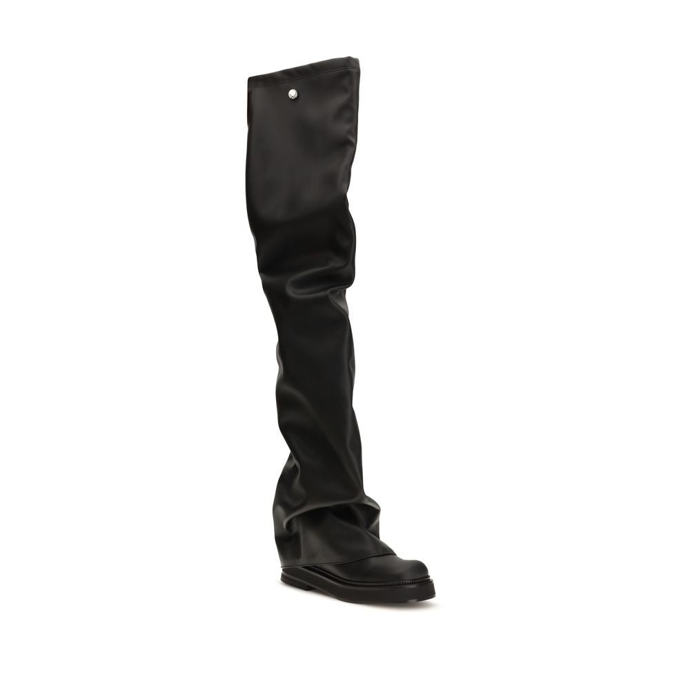The Attico Black Polyurethane Over The Knee | Regal Royce