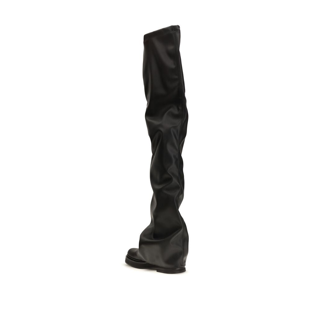 The Attico Black Polyurethane Over The Knee | Regal Royce