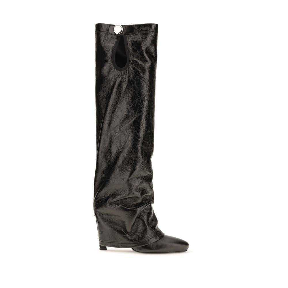 The Attico Black Calf Leather Bos Taurus Ankle Boots | Regal Royce