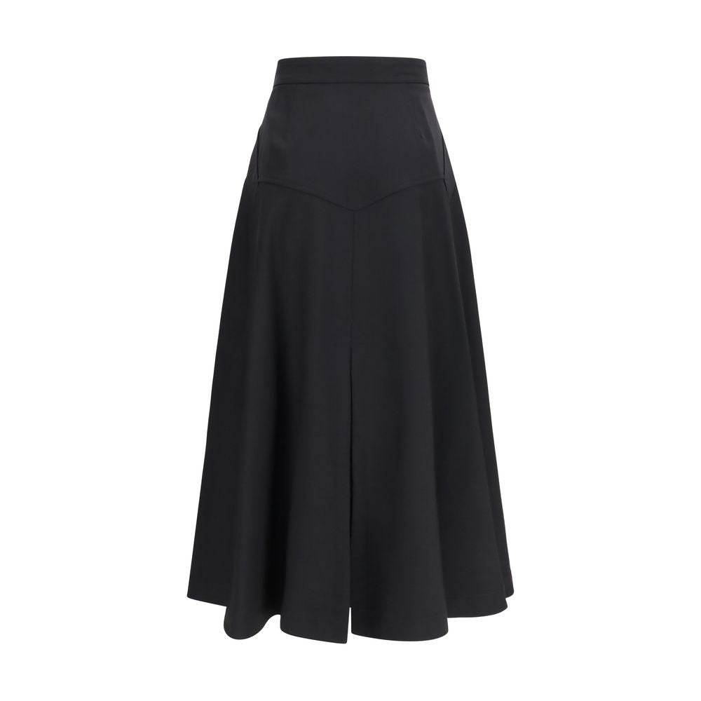Burberry Black Wool Oves Aries Midi Skirt | Regal Royce