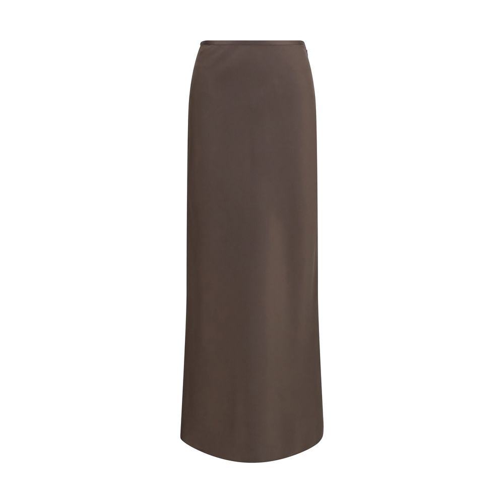 Loulou De Saison Brown Silk Long Skirt | Regal Royce