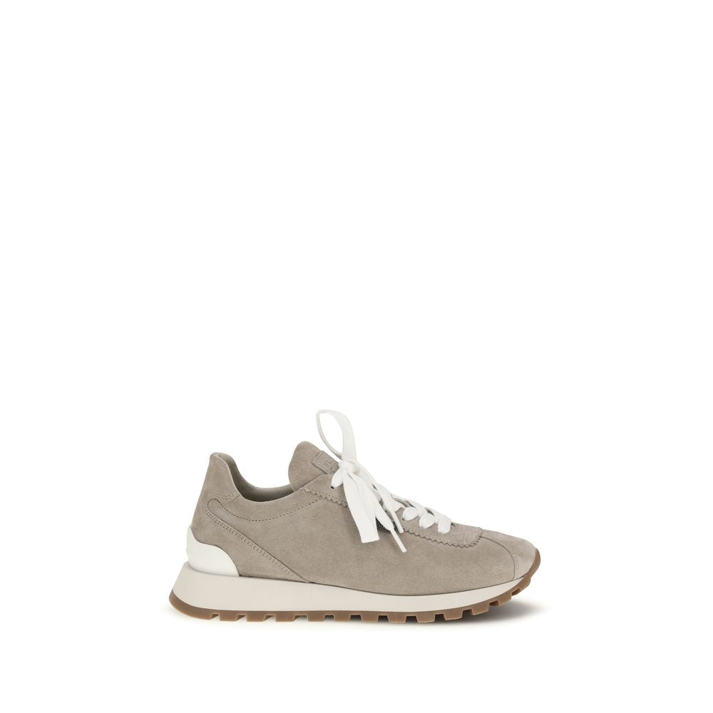 Brunello Cucinelli Blue Calf Leather Bos Taurus Athletic Sneakers | Regal Royce