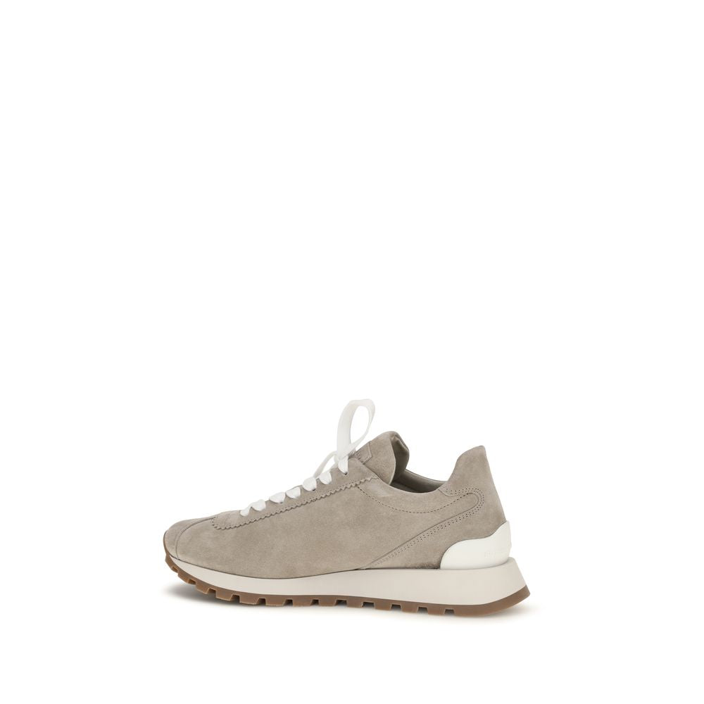 Brunello Cucinelli Blue Calf Leather Bos Taurus Athletic Sneakers | Regal Royce