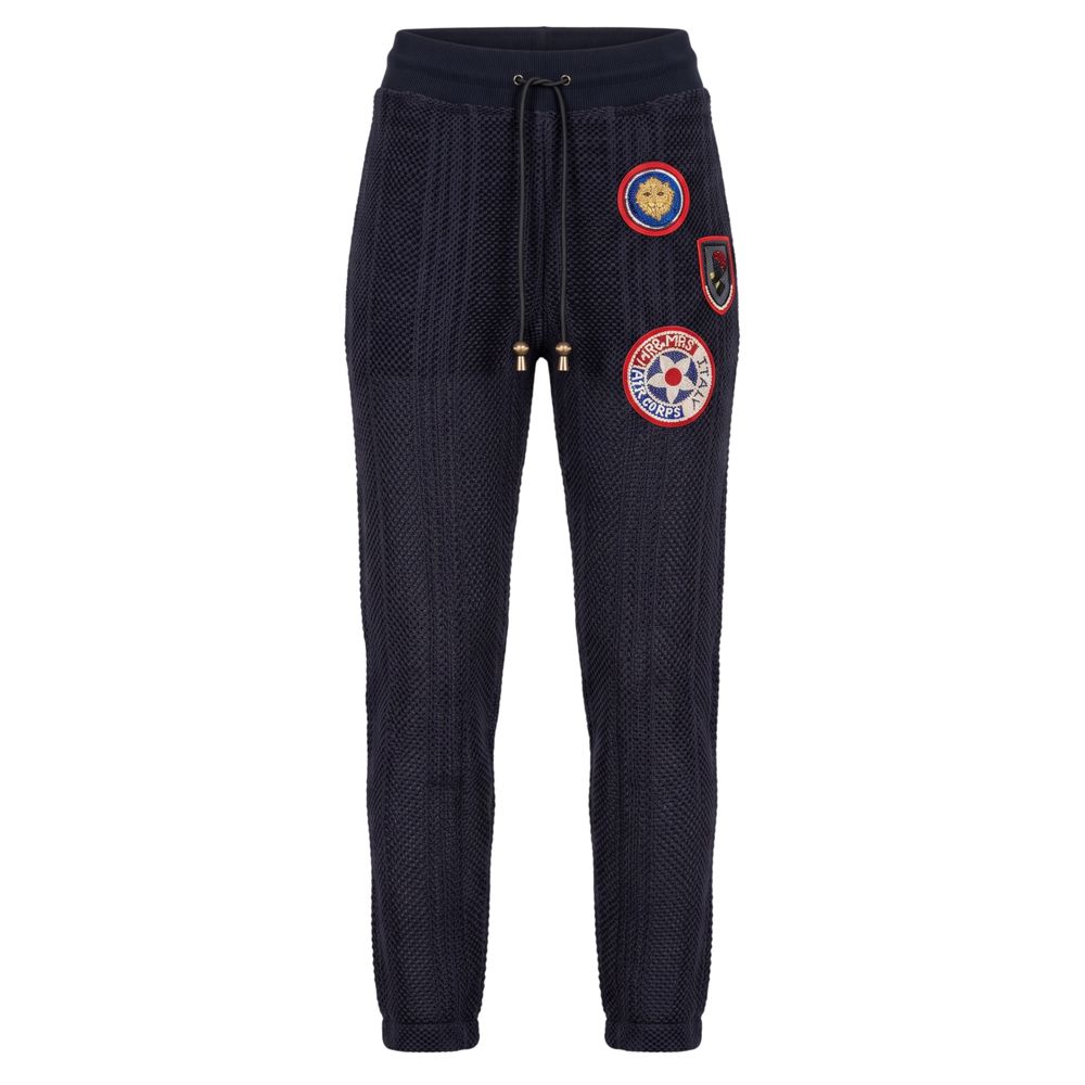 Mr&Mrs Italy Blue Knit Women Pants | Regal Royce