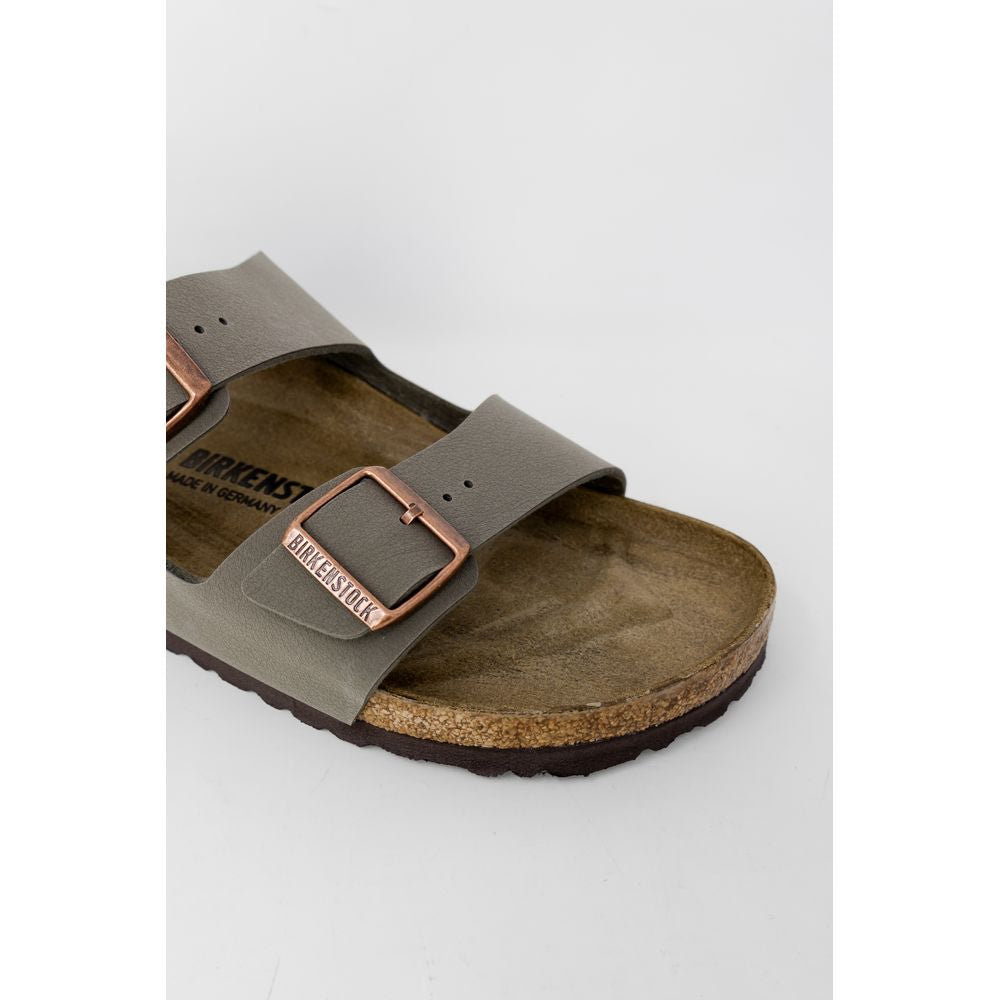 Birkenstock Gray Leather Flat Sandals | Regal Royce