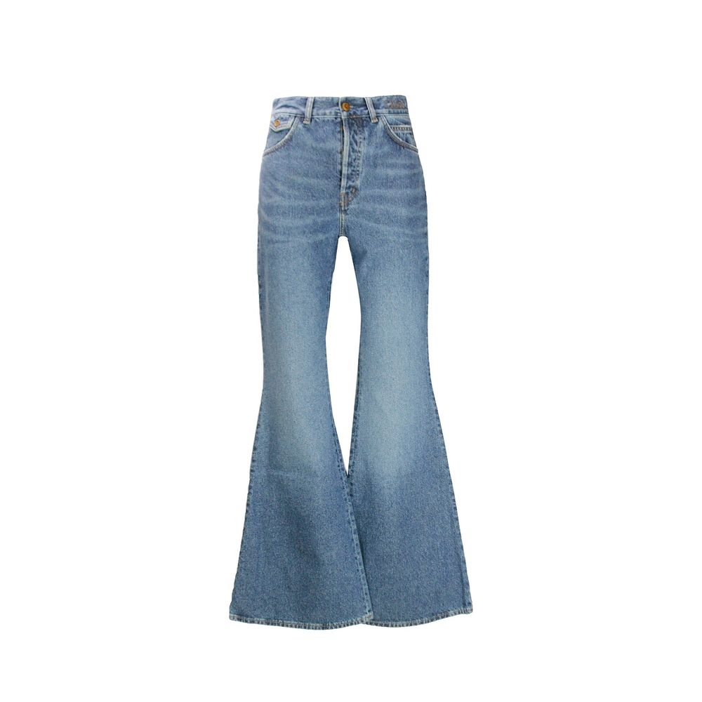 Chloé Blue Cotton Flared Jeans | Regal Royce