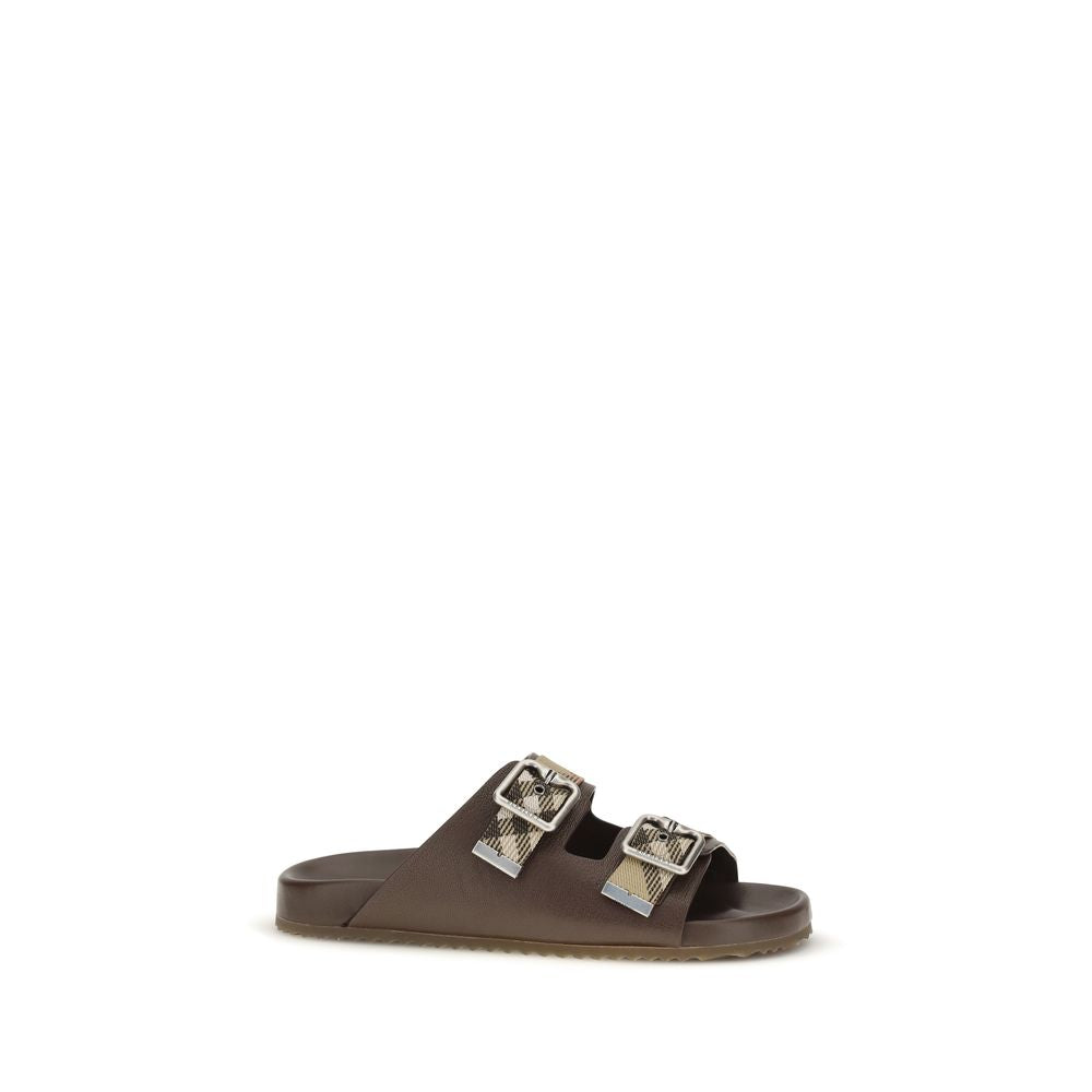 Burberry Brown Goatskin Flat Sandals | Regal Royce