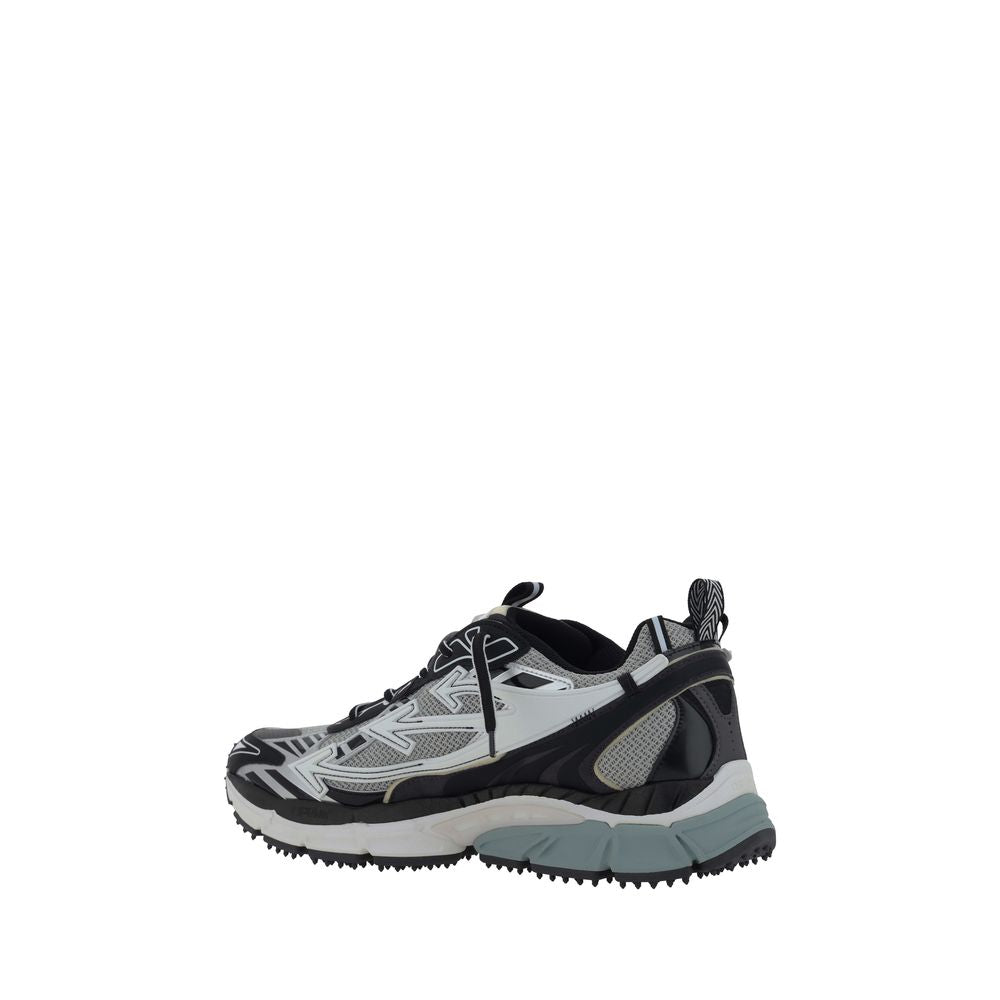 Off-White Gray Polyurethane Athletic Sneakers | Regal Royce
