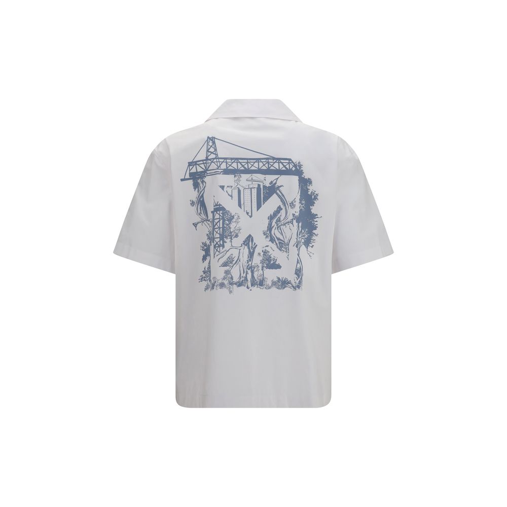Off-White White Cotton Pattern Shirt | Regal Royce