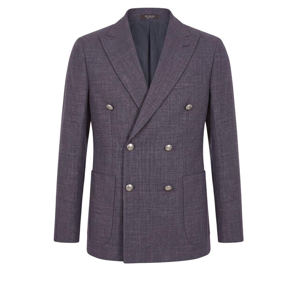 Peserico Blue Wool Men's Jacket | Regal Royce