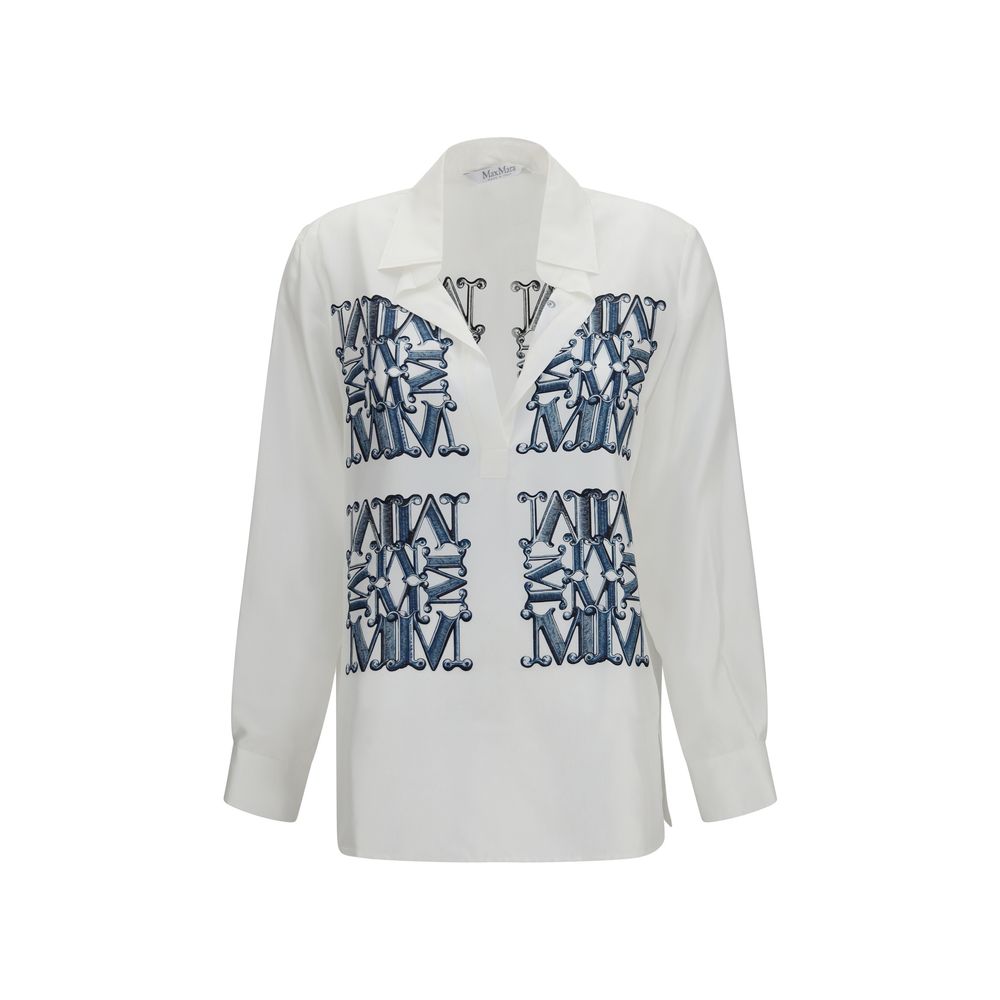 Max Mara White Silk Dress Shirt | Regal Royce