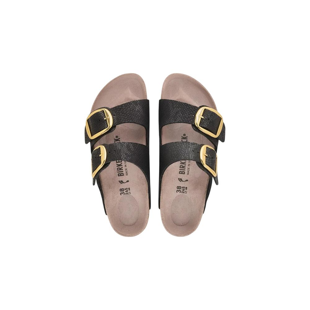 Birkenstock Black Synthetic Flat Sandals | Regal Royce