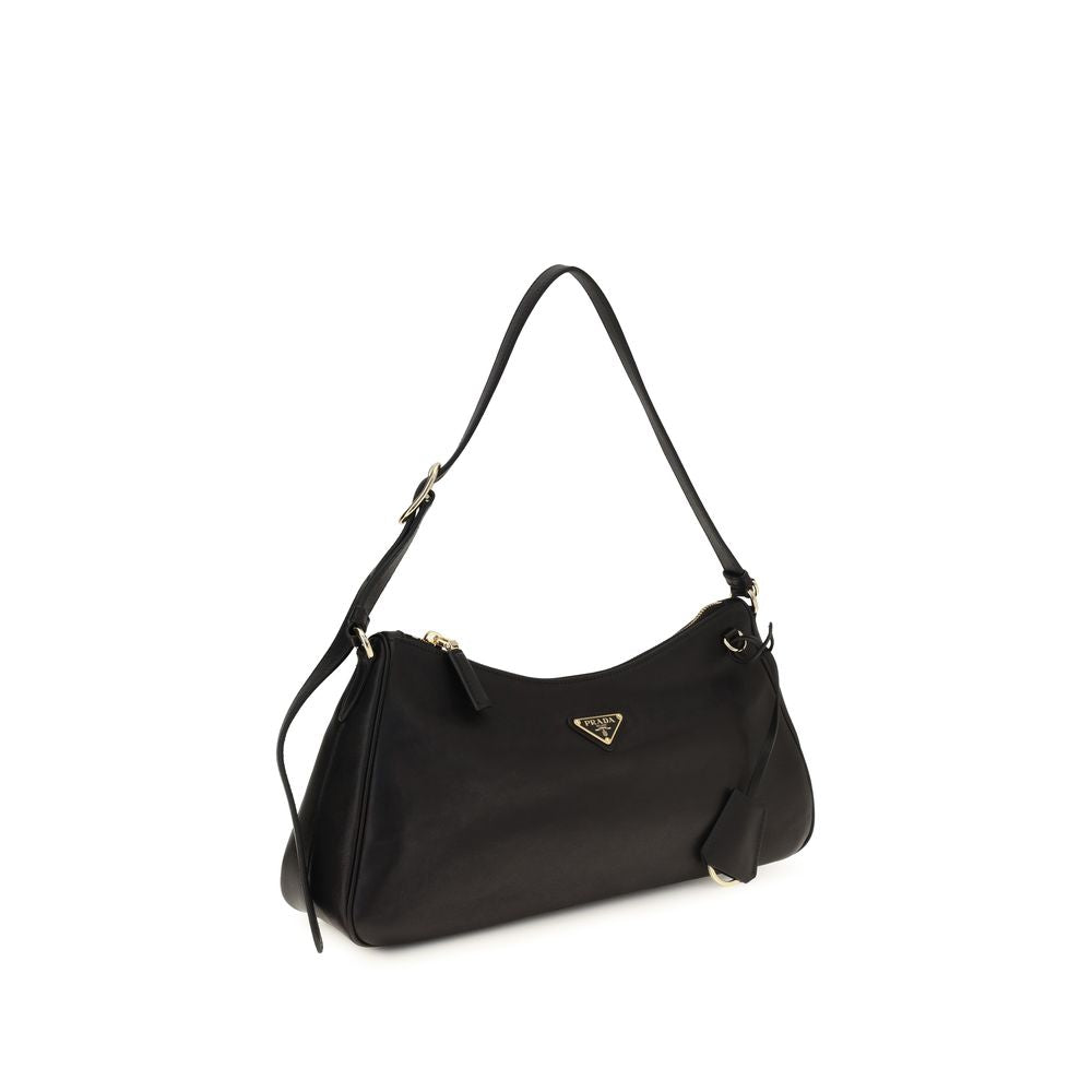 Prada Black Calf Leather Bos Taurus Shoulder Bag | Regal Royce