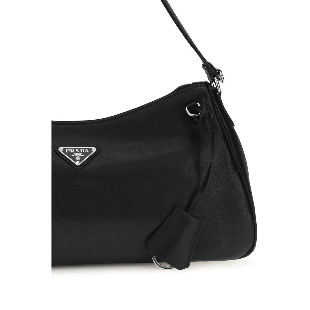 Prada Black Calf Leather Bos Taurus Shoulder Bag | Regal Royce