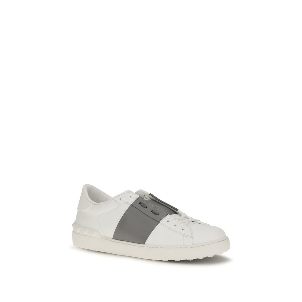 Valentino Garavani Silver Calf Leather Bos Taurus Low Top Sneakers | Regal Royce