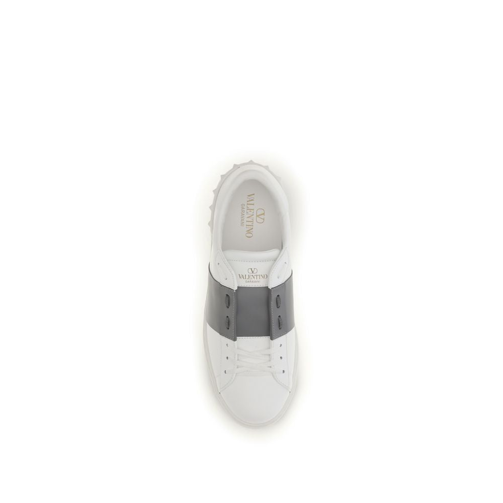 Valentino Garavani Silver Calf Leather Bos Taurus Low Top Sneakers | Regal Royce