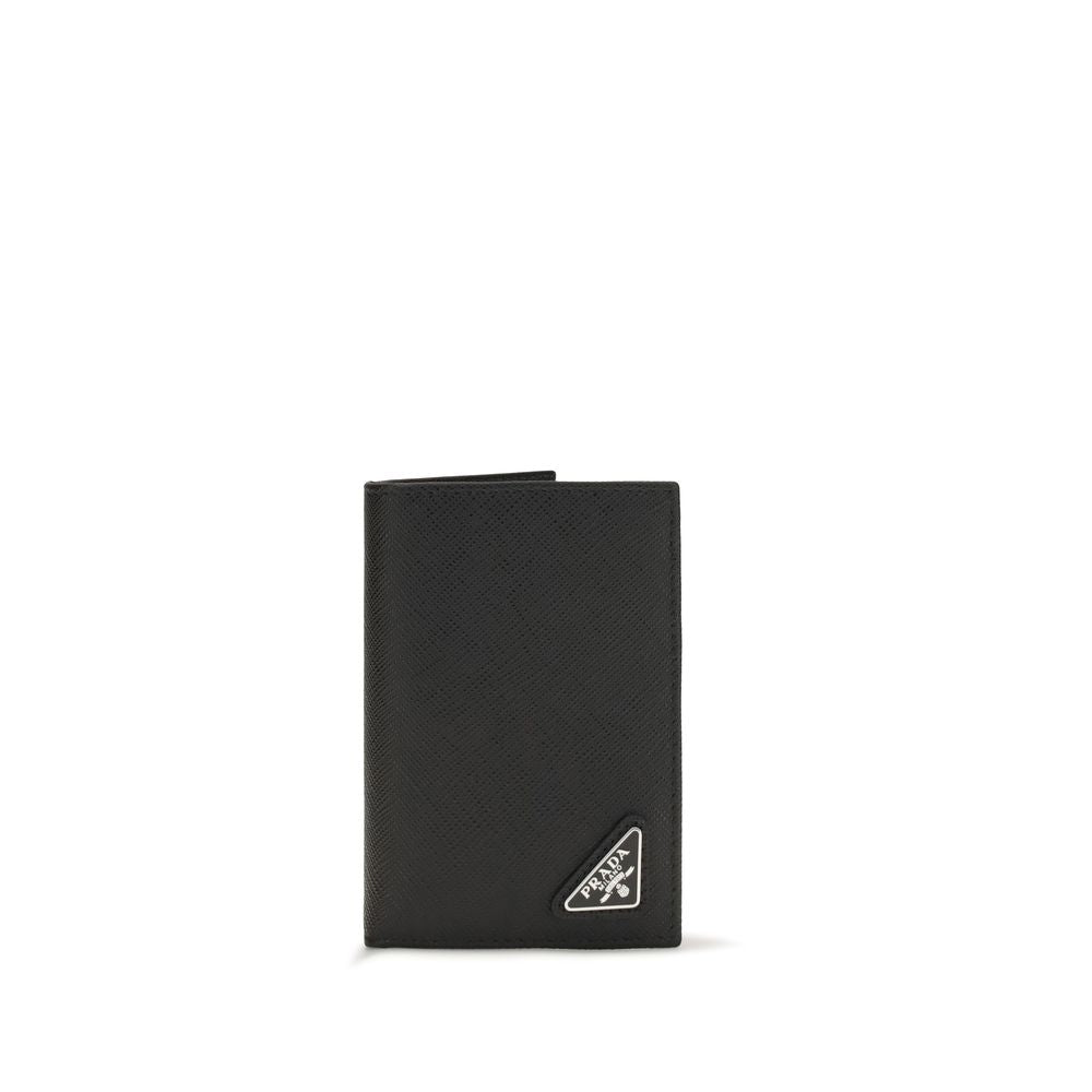 Prada Black Calf Leather Bos Taurus Wallet | Regal Royce