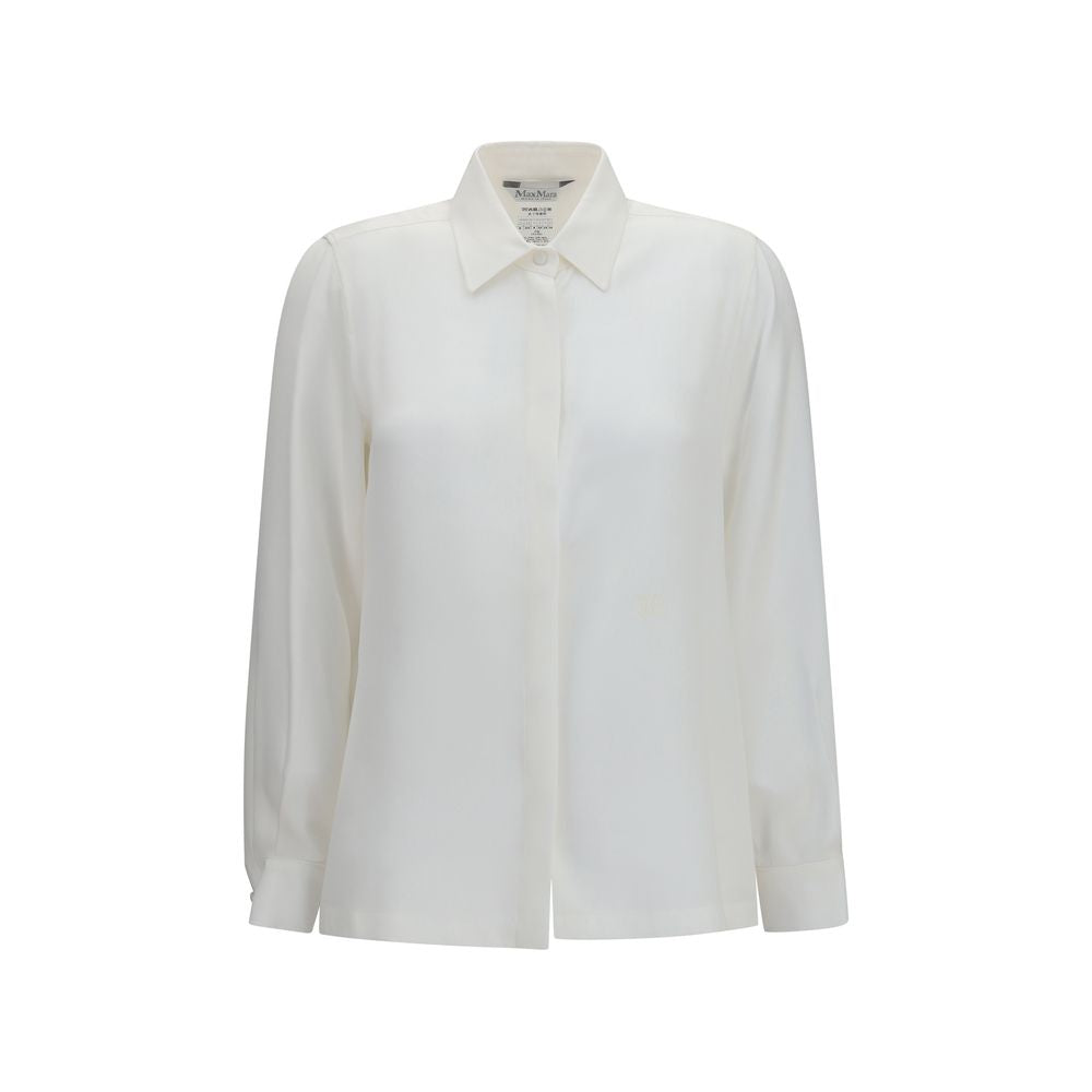 Max Mara White Silk Dress Shirt | Regal Royce