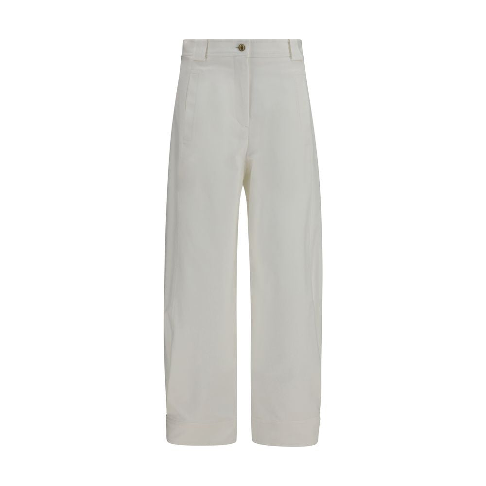 Max Mara White Cotton Cropped Pants | Regal Royce