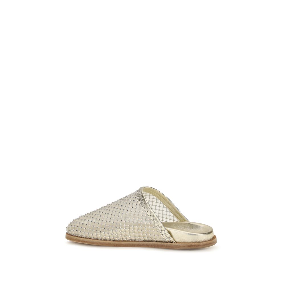 Forte_Forte Silver Fabric Mules | Regal Royce