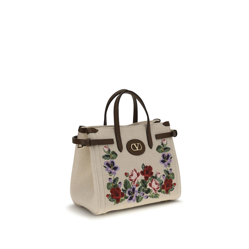 Valentino Garavani Beige Linen Shoulder Bag | Regal Royce